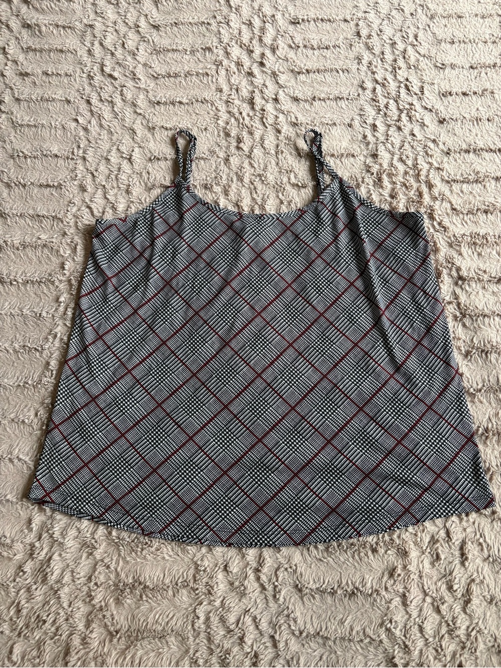 The Limited Plaid Spaghetti Strap Cami in Black and Red